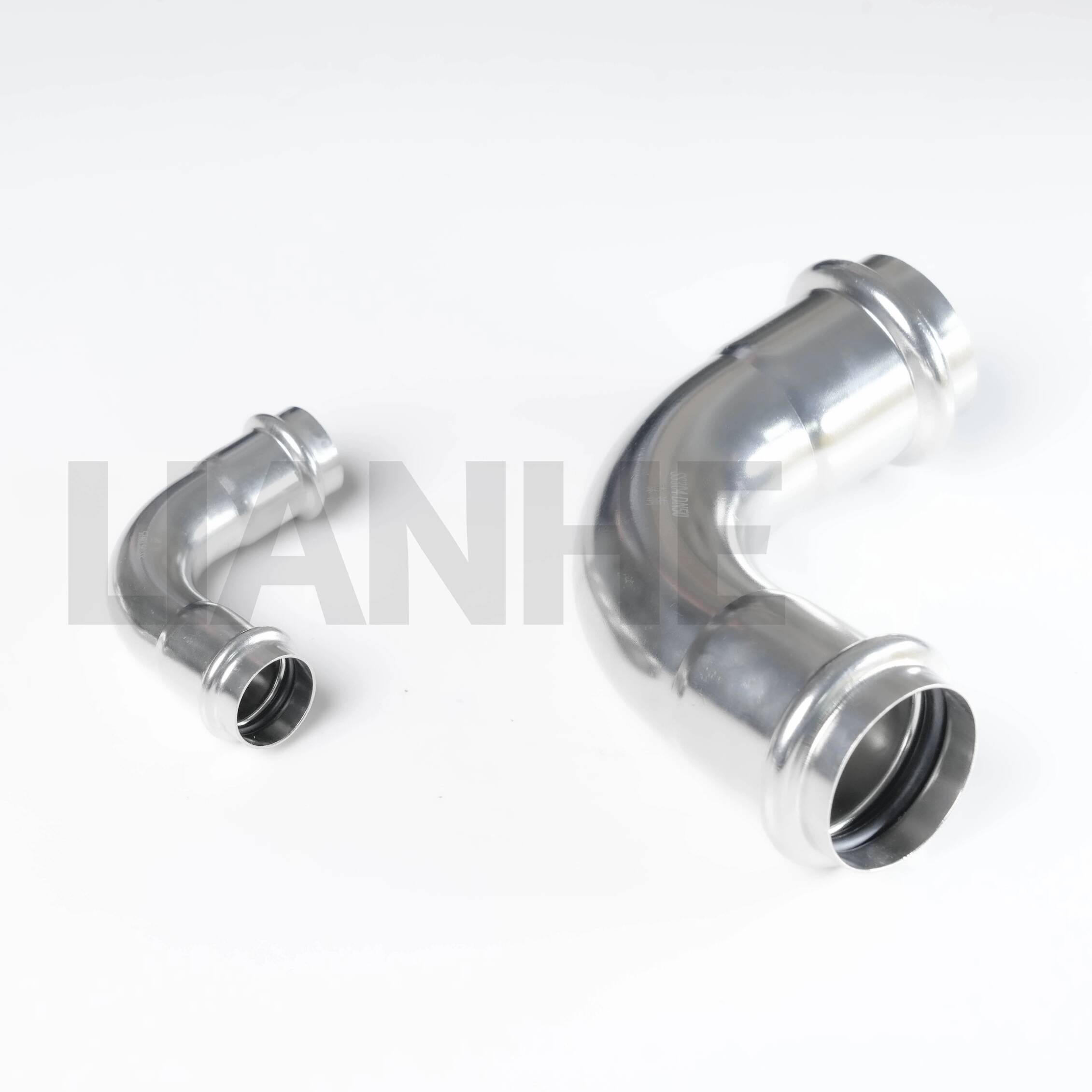 Presse en acier inoxydable, coude 90DEG, type S