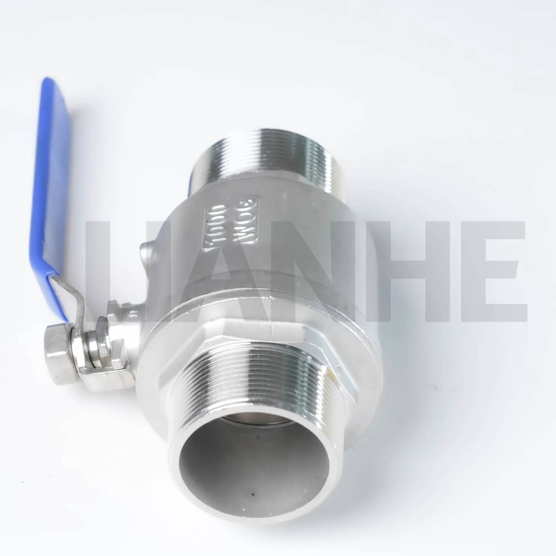 Robinet à tournant sphérique à filetage mâle en acier inoxydable haute pression 2 pièces pour systèmes industriels