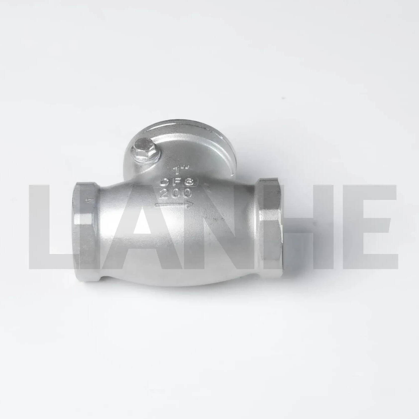 Clapet anti-retour horizontal en acier inoxydable avec connexion filetée
