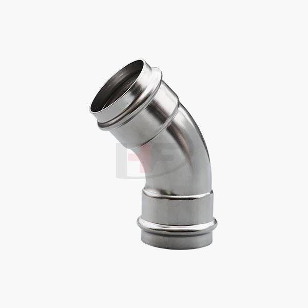 Coude 45DEG de presse en acier inoxydable