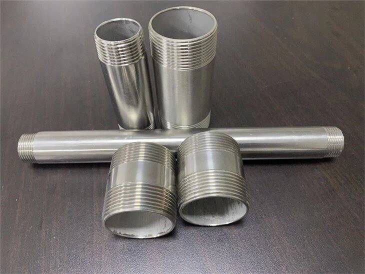 Mamelon fileté Bspt en acier inoxydable