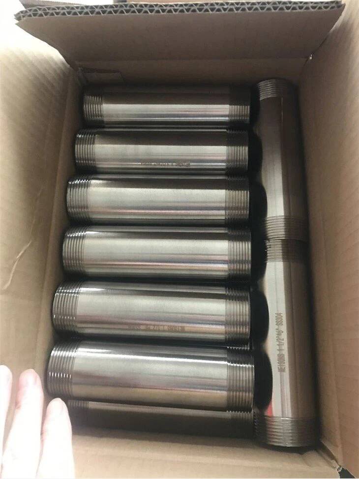Mamelon fileté Bspt en acier inoxydable